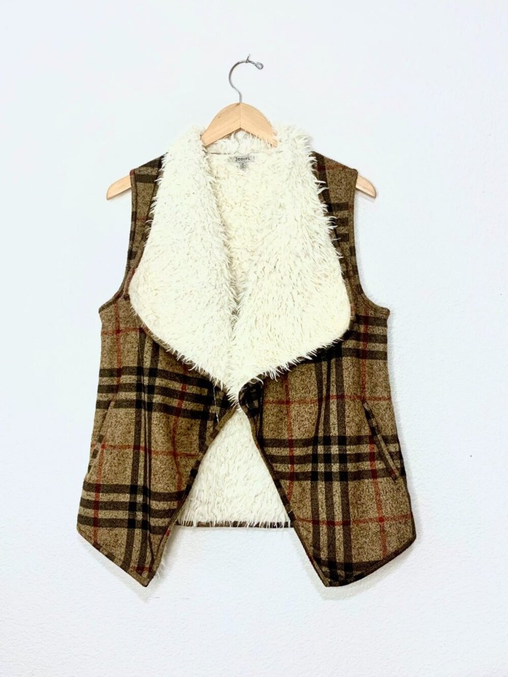 Jodifl Cozy Plaid Vest Size Medium